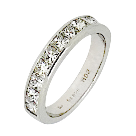 PLATINUM PRINCESS DIAMOND WEDDING BAND - 1.50 CT