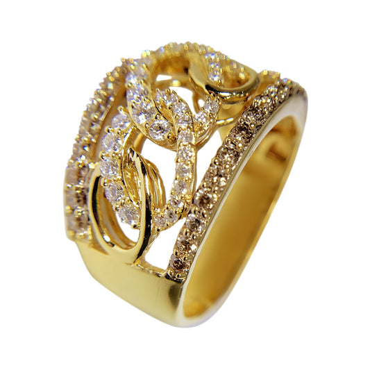 14 KT YELLOW GOLD DIAMONDS WOMENS RING - 1.45 CT