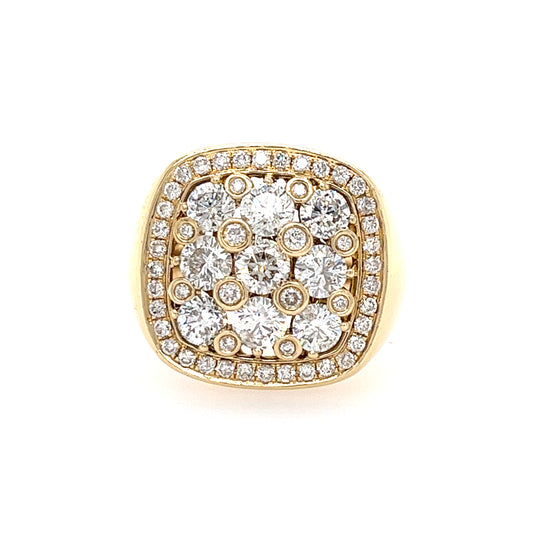 14KT YELLOW GOLD FANCY MEN'S DIAMOND FASHION RING