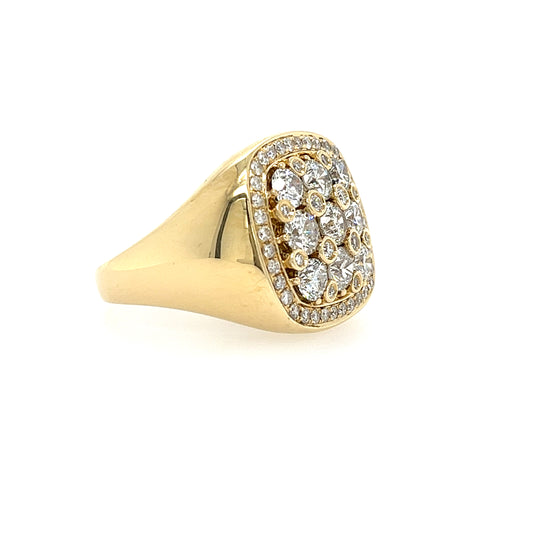 14KT YELLOW GOLD FANCY MEN'S DIAMOND FASHION RING