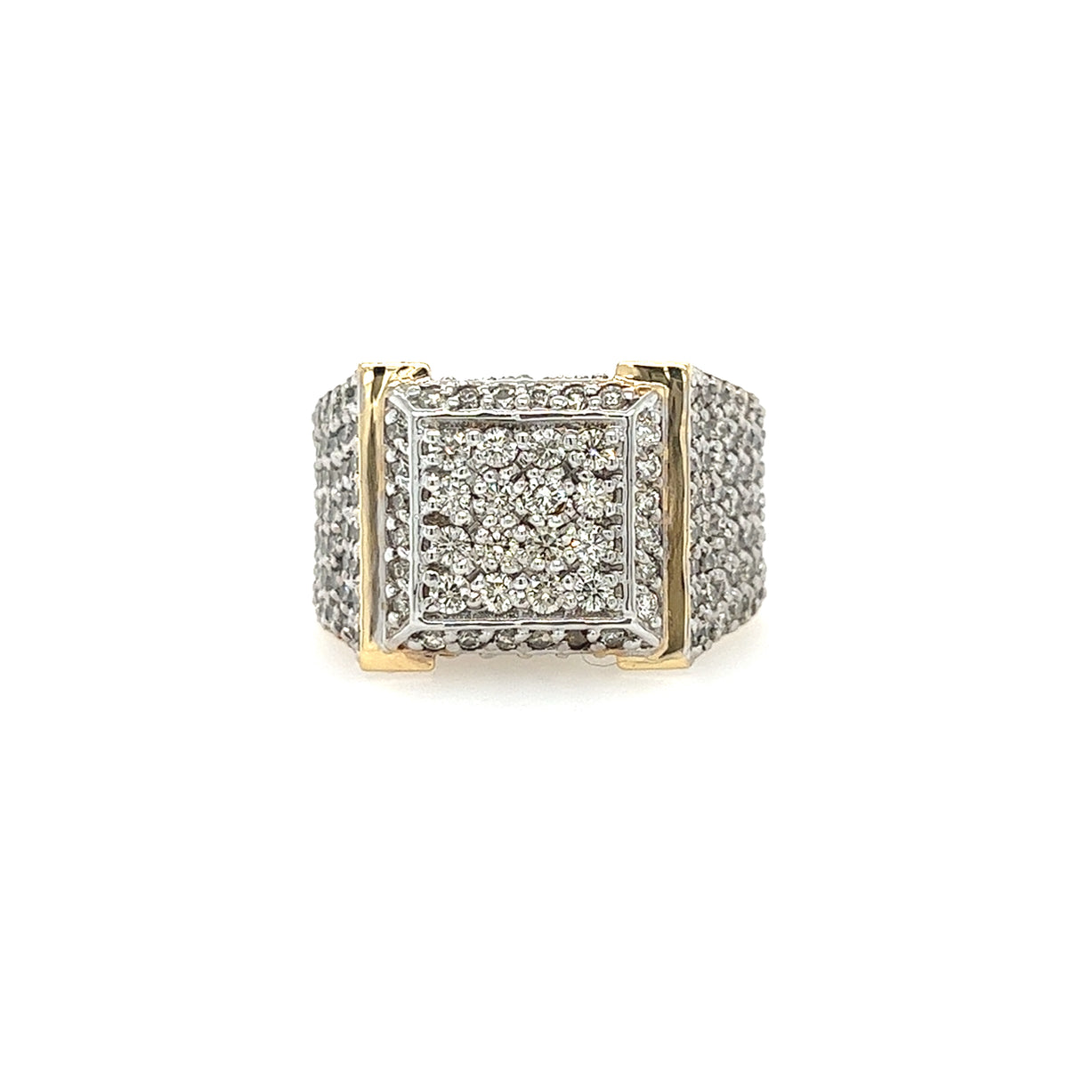 14KT YELLOW GOLD FANCY MEN'S DIAMOND FASHION RING