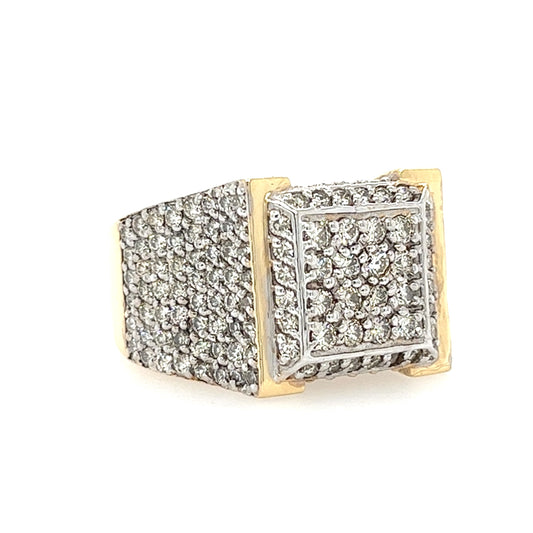 14KT YELLOW GOLD FANCY MEN'S DIAMOND FASHION RING