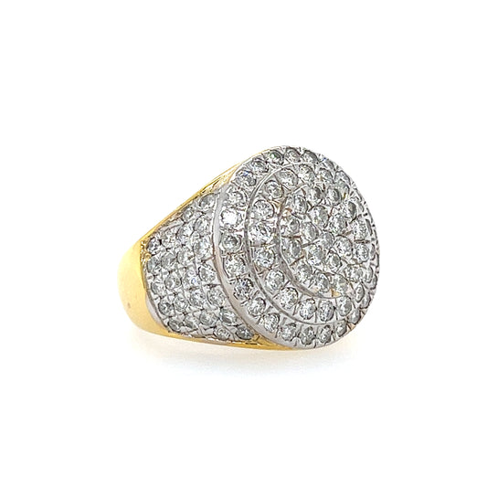 14KT YELLOW GOLD FANCY MEN'S CUSTOM MADE DIAMOND FASHION RING