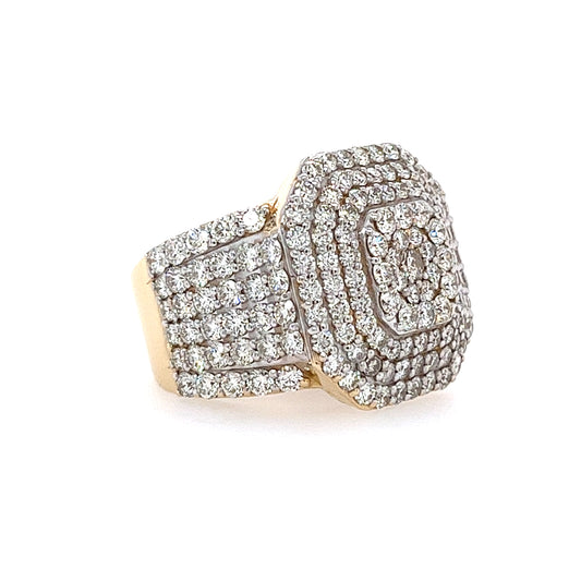 14KT YELLOW GOLD FANCY MEN'S CUSTOM DIAMOND FASHION RING