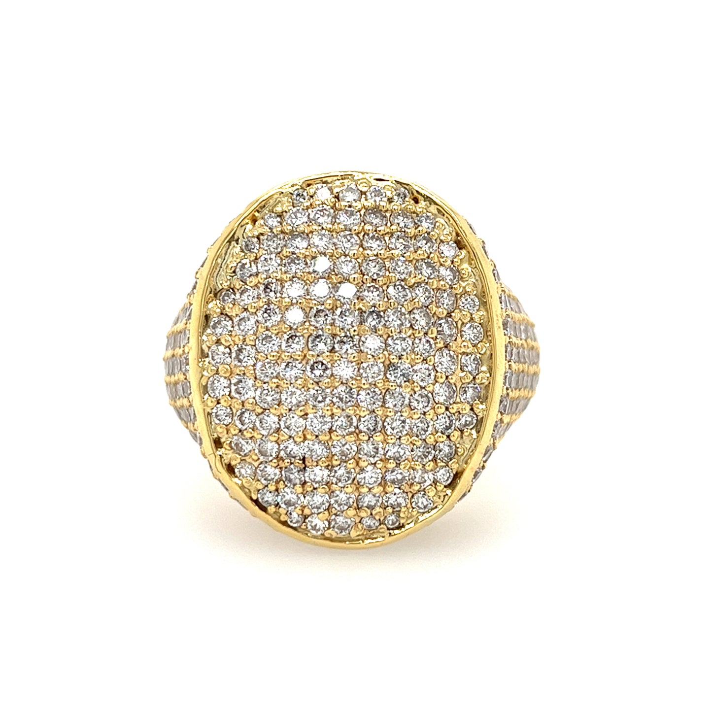14KT YELLOW GOLDFANCY MEN'S SOLID DIAMOND RING