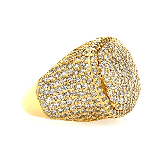 14KT YELLOW GOLD FANCY MENS DIAMOND CUSTOM MADE FASHION RING