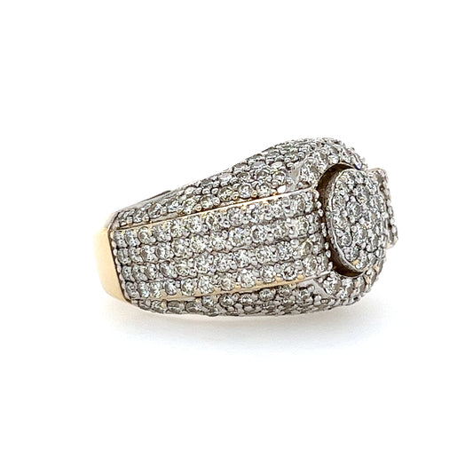 14KT YELLOW GOLD FANCY MEN'S DIAMOND FASHION RING