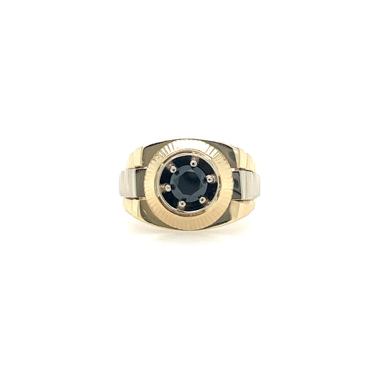 ROLEX STYLEBLACK DIAMOND MENS RING