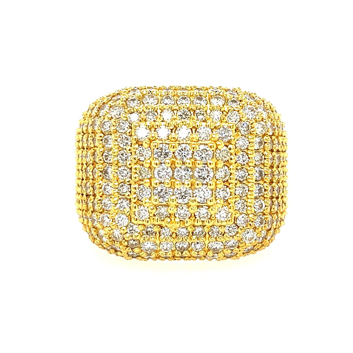14KT YELLOW GOLD FANCY MEN'S DIAMOND FASHION RING