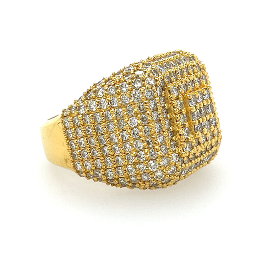 14KT YELLOW GOLD FANCY MEN'S DIAMOND FASHION RING