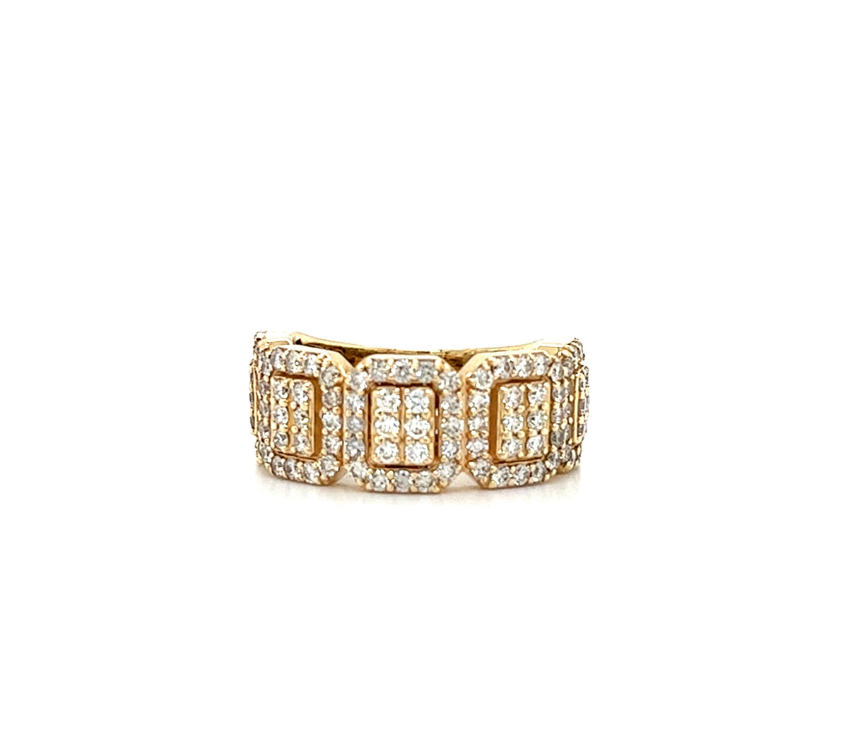 14KT YELLOW GOLD FANCY MEN'S DIAMOND FASHION RING