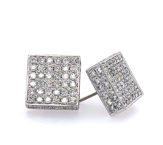 MENS PAVE SET DIAMOND STUDS