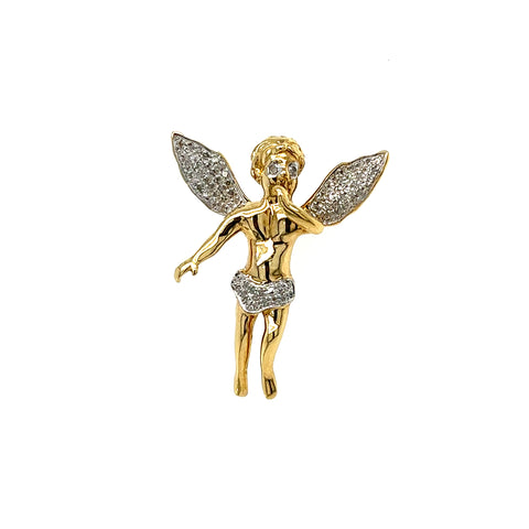 SOLID DIAMOND ANGEL PENDANT