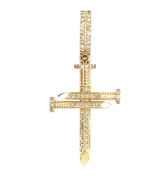 14KT YELLOW GOLD DIAMOND ANKH PENDANT