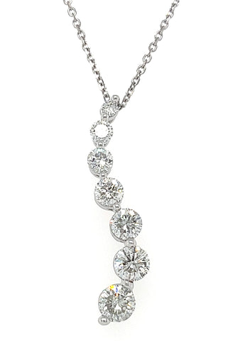 14KT WHITE GOLD LADIES DIAMOND JOURNEY PENDANT