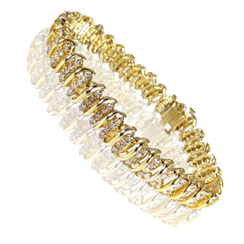 14K Yellow Gold Beautiful Diamonds Womens Bracelet 5.00 ct
