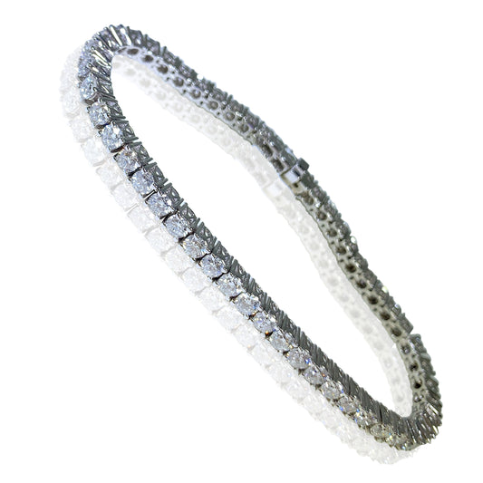 14K White Gold Diamonds Tennis Womens Bracelet 6.98 ct