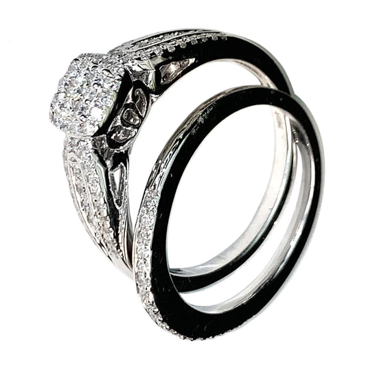 WHITE GOLD DIAMONDS BRIDAL RING Set- 0.50 CT