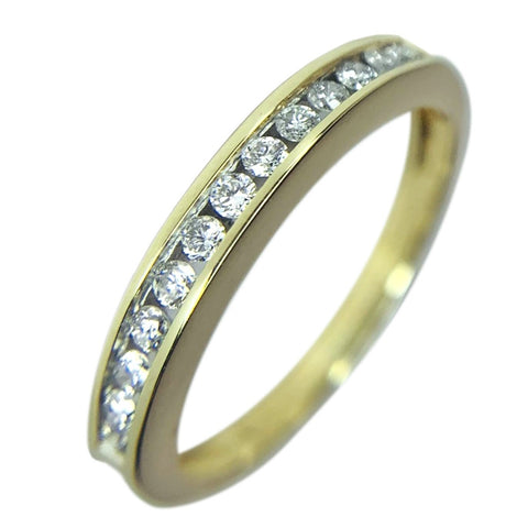 14 KT YELLOW GOLD ROUND DIAMOND WEDDING BAND - 0.35 CT