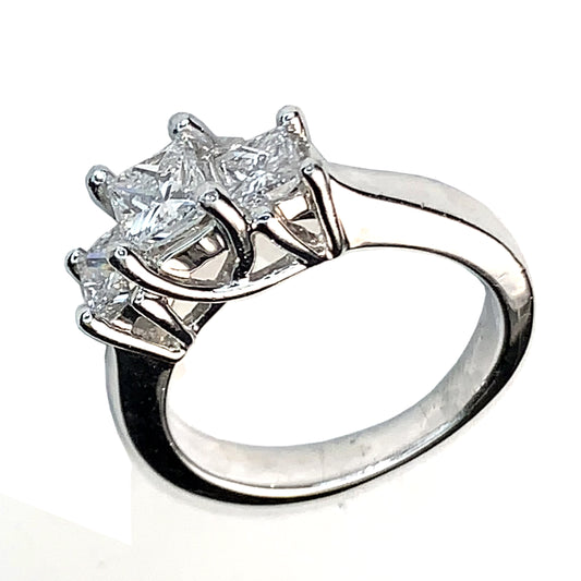 PLATINUM PRINCESS DIAMOND ENGAGEMENT RING - 1.02 CT