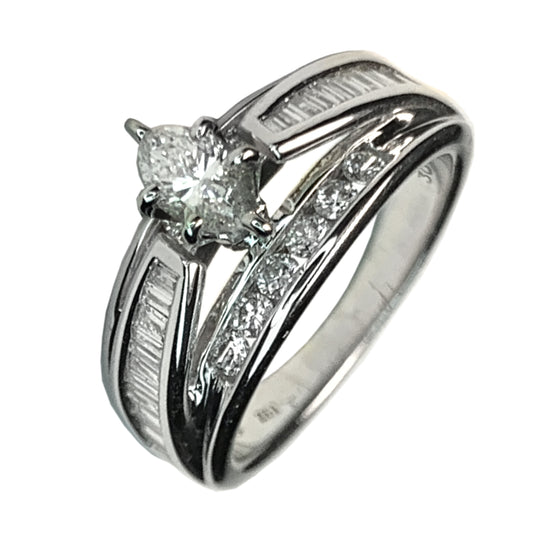 14 WHITE GOLD DIAMOND RING SET - 1.50 CT