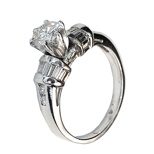 PLATINUM DIAMONDS ENGAGEMENT RING - 1.12 CT