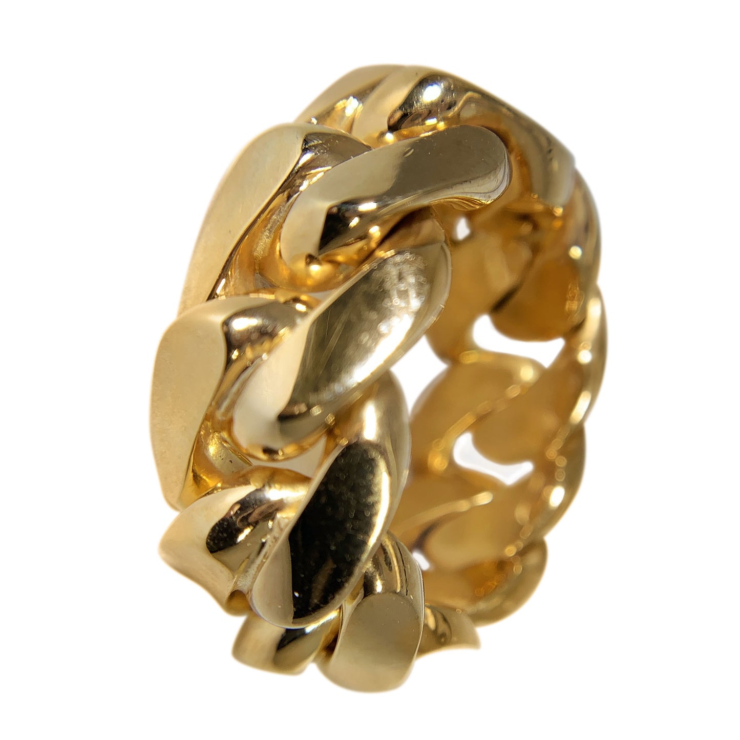10 KT YELLOW GOLD CUBAN CHAIN MENS RING