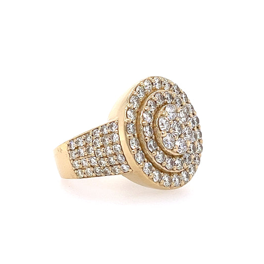 14 KT YELLOW GOLD CUSTOM MADE FANCY MENS DIAMOND RING