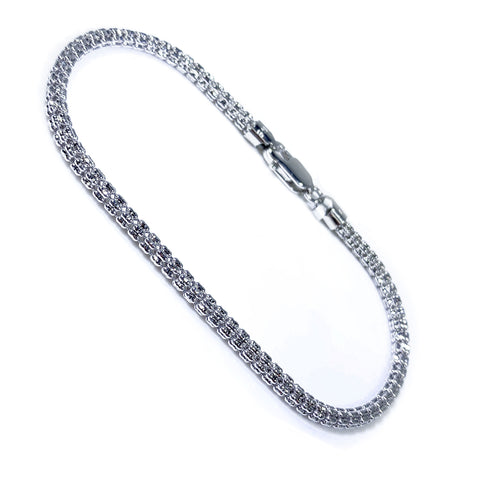 10K White Gold Men’s Fancy Disco Style Bracelet 8″ Inches