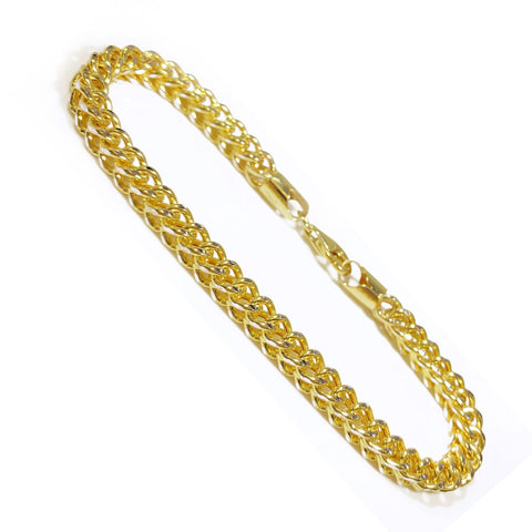 10K Yellow Gold Men’s Fancy Franco Bracelet 9″ Inches  5mm