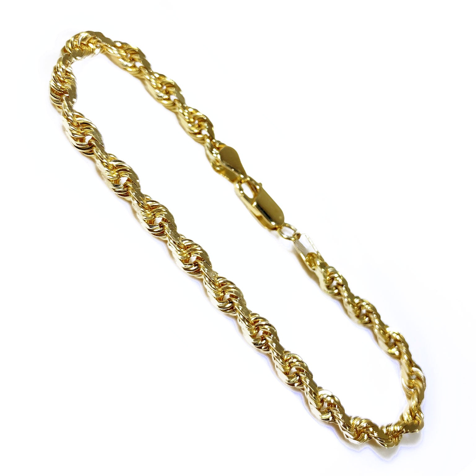 10K Yellow Gold Men’s Fancy Rope Style Bracelet 9″ Inches