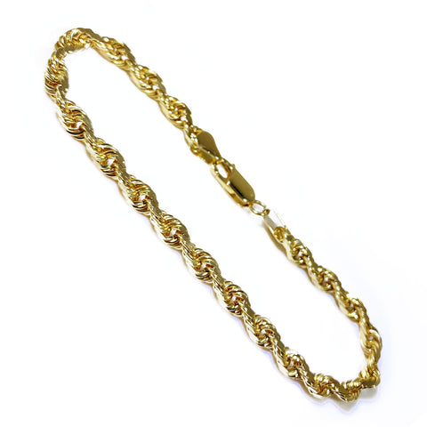 10K Yellow Gold Men’s Fancy Rope Style Bracelet 8″ Inches