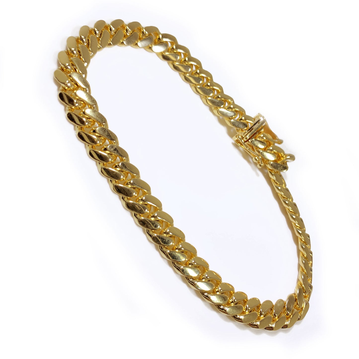 10K Yellow Gold Cuban Link Men Bracelet 8.5" 12mm