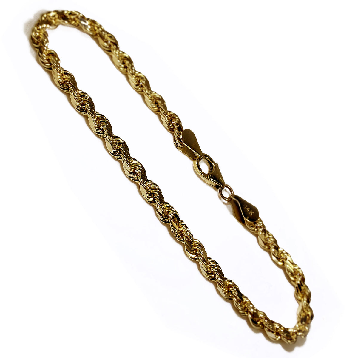 10K Yellow Gold Men’s Fancy Rope Style Bracelet 8″ Inches