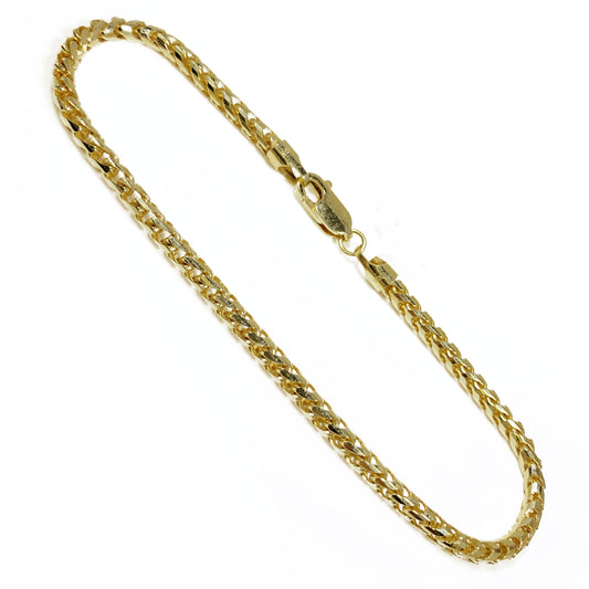 10K Yellow Gold Men’s Fancy Franco Bracelet 8″ Inches