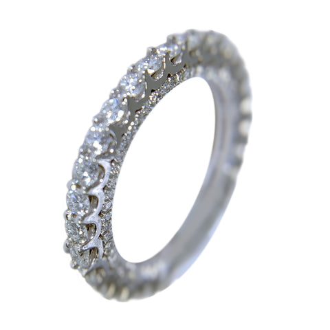 14 WHITE GOLD - DIAMONDS ENGAGEMENT RING AND WEDDING BAND SET - 11.39 CT