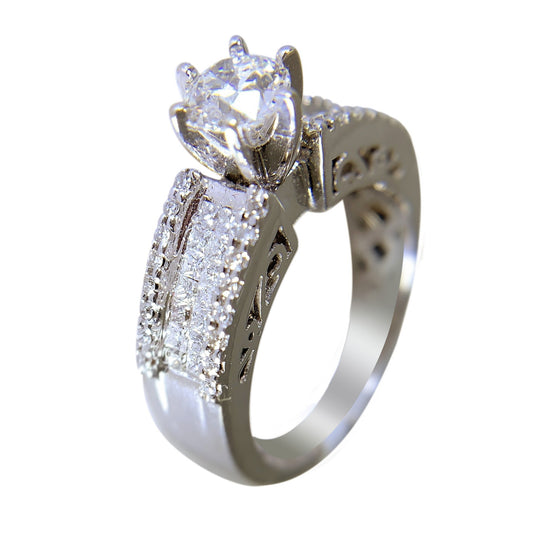 14 KT WHITE GOLD - GORGEOUS DIAMOND RING - 1.6 CT