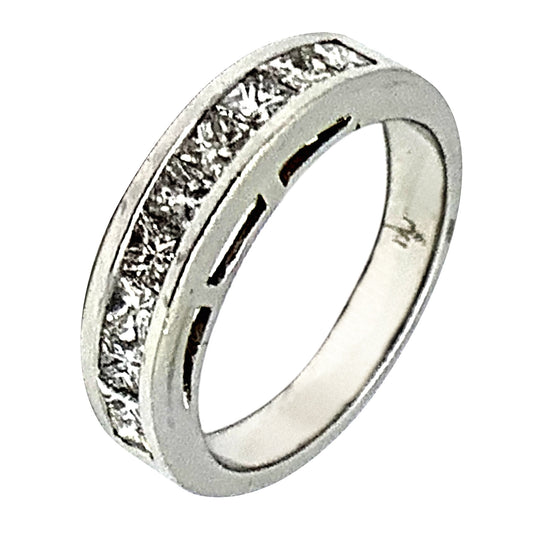 PLATINUM PRINCESS DIAMOND WEDDING BAND - 1.85 CT