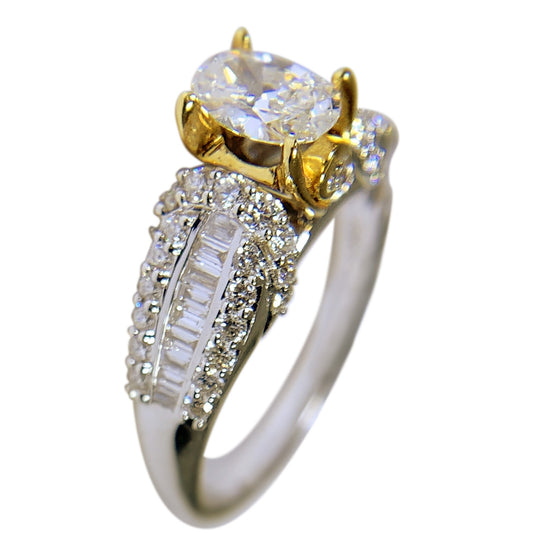 18 KT TT GOLD - WOMENS RING - 1.50 CT