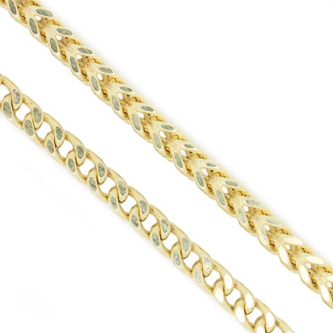 10K Yellow Gold 3.0 mm Franco Chain Necklace 24 Inches Diamond Cut