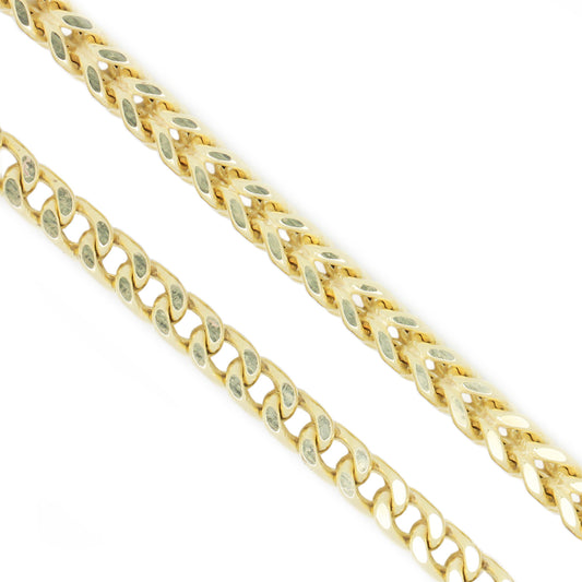 10K Yellow Gold 3.7mm Franco Chain Necklace 26 Inches Diamond Cut