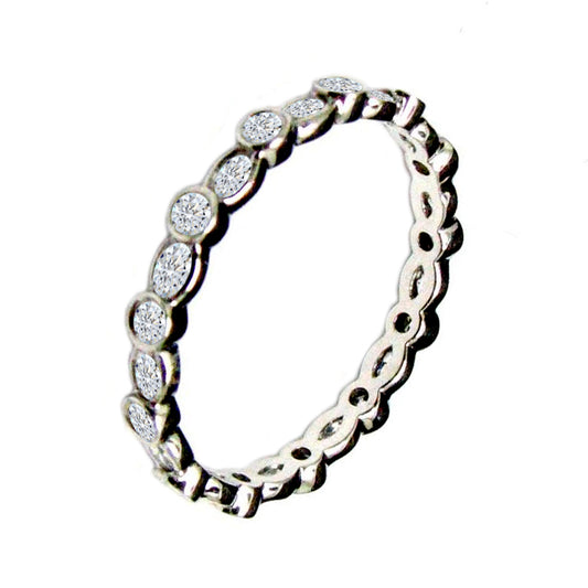 14 KT WHITE GOLD WOMENS WEDDING ETERNITY BAND - 1.27 CT