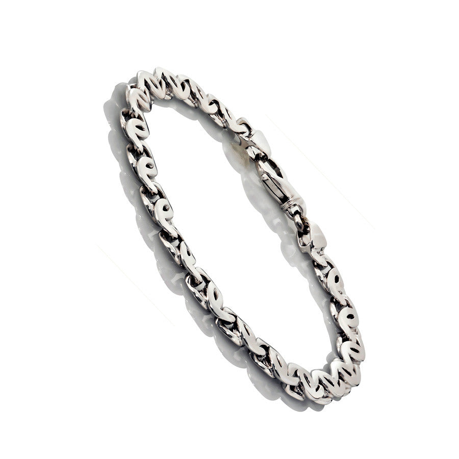 14K White Gold Mens Fancy Gucci Style Bracelets 8.5″ Inches