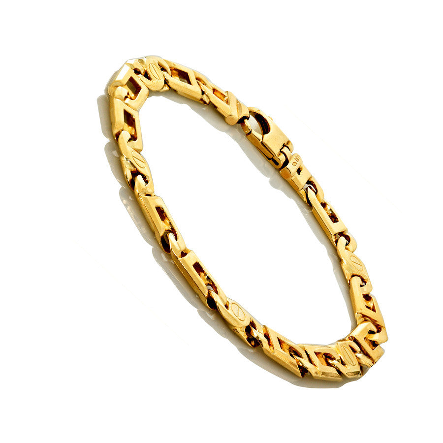 14K Yellow Gold Mens Fancy Bracelet 8.5″ Inches