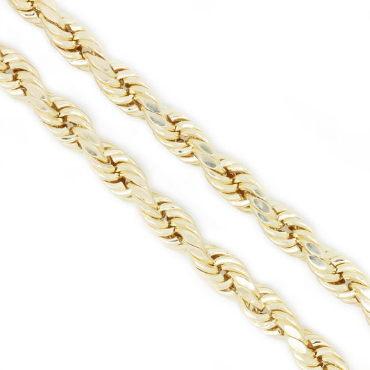 10K Yellow Gold 5.6 mm Rope Chain Necklace 26 Inches