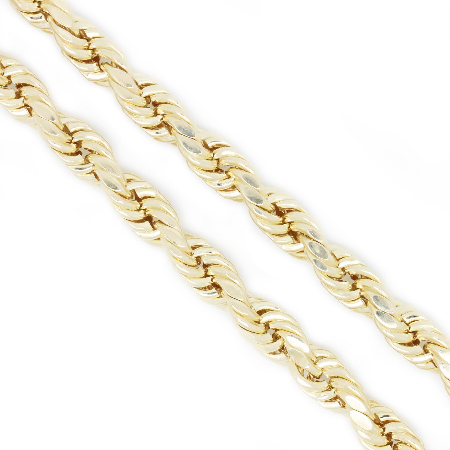 10K Yellow Gold 2.5 mm Rope Chain Necklace 22 Inches