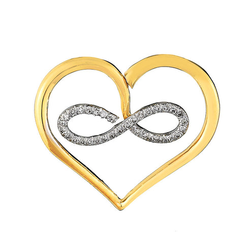 18K Yellow Gold Womens Diamond Heart Pendant 0.68 Ctw