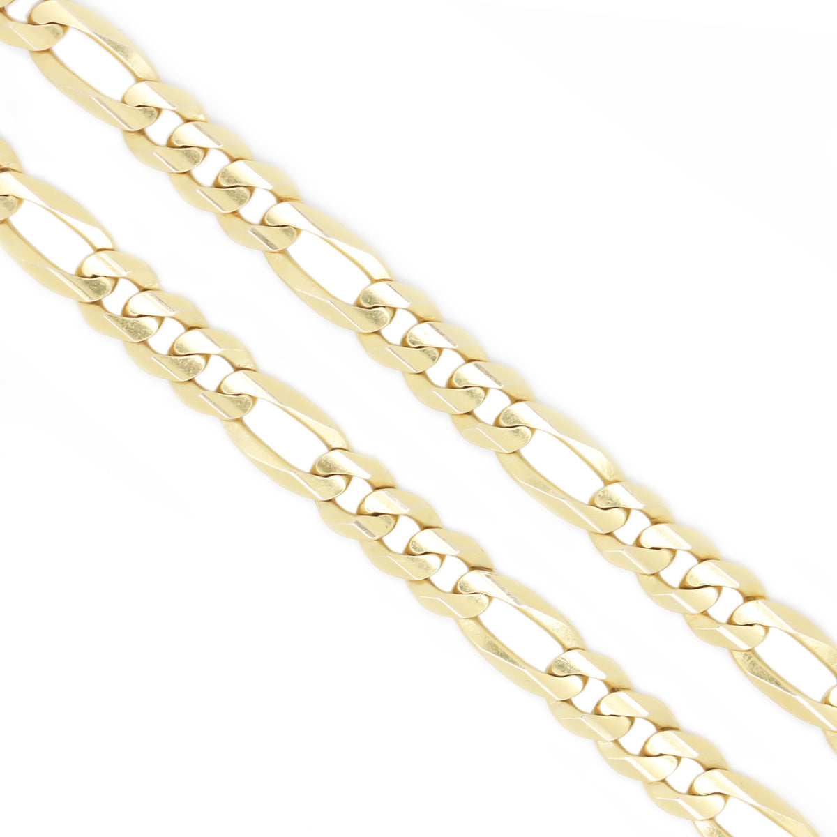 14K Yellow Gold 7.3 mm Figaro Chain Necklace 20 Inches