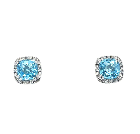 14KT WHITE GOLD BLUE TOPAZ