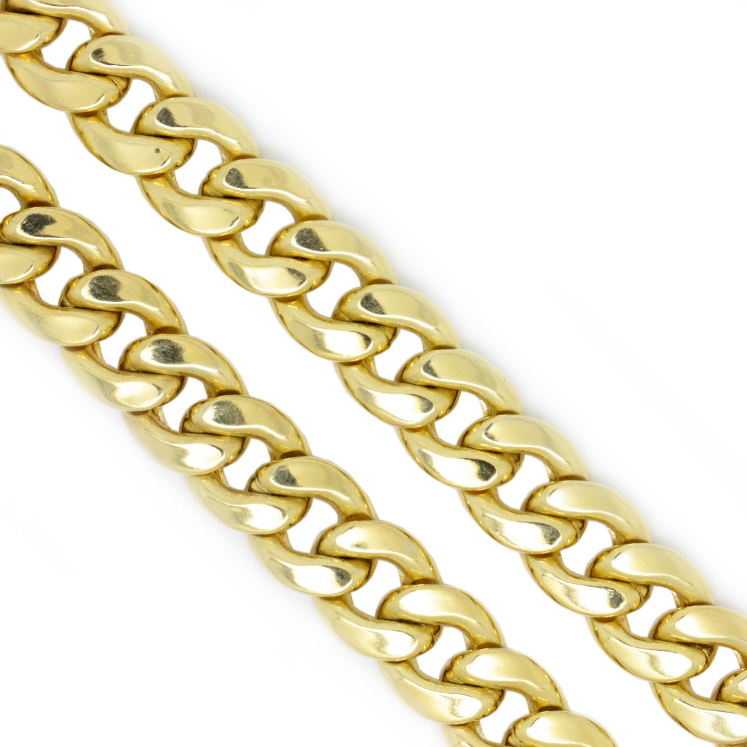 10K Yellow Gold 7.5 mm Miami Cuban Chain Necklace 25 Inches